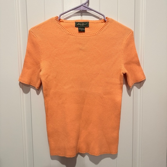 Eddie Bauer Orange Ribbed Knit Blouse - Picture 2 of 8